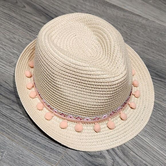 Pom Pom Natural Blonde Fedora Hat - Picture 1 of 5